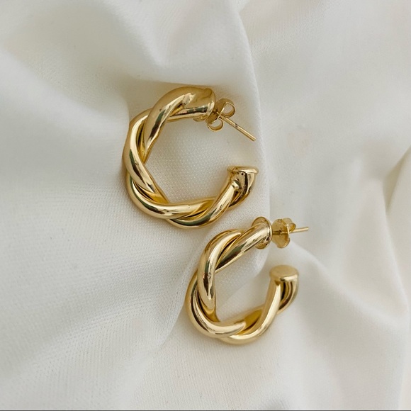 Rope Hoop Earrings - Picture 6 of 10